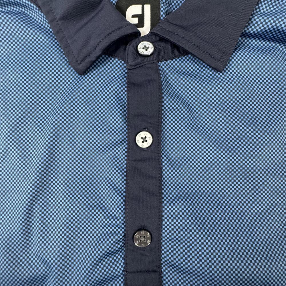 FJ Foot Joy Polo Shirt Mens Large Navy Blue Geometric Performance Golf - Picture 12 of 12